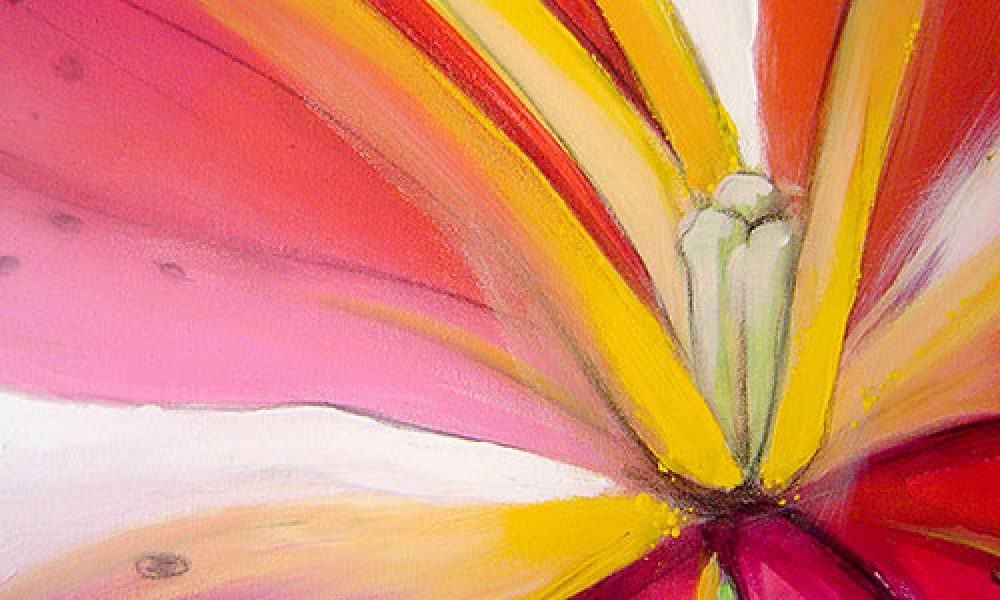 Malerei rote Blüte Detailbild